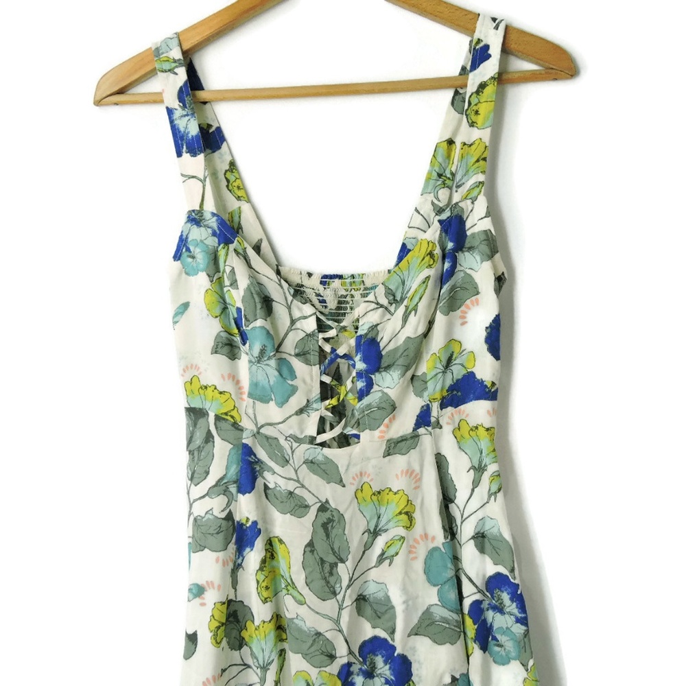 Free People Slip Swing Dress Lattice Lovers Floral - Picture 5 of 8